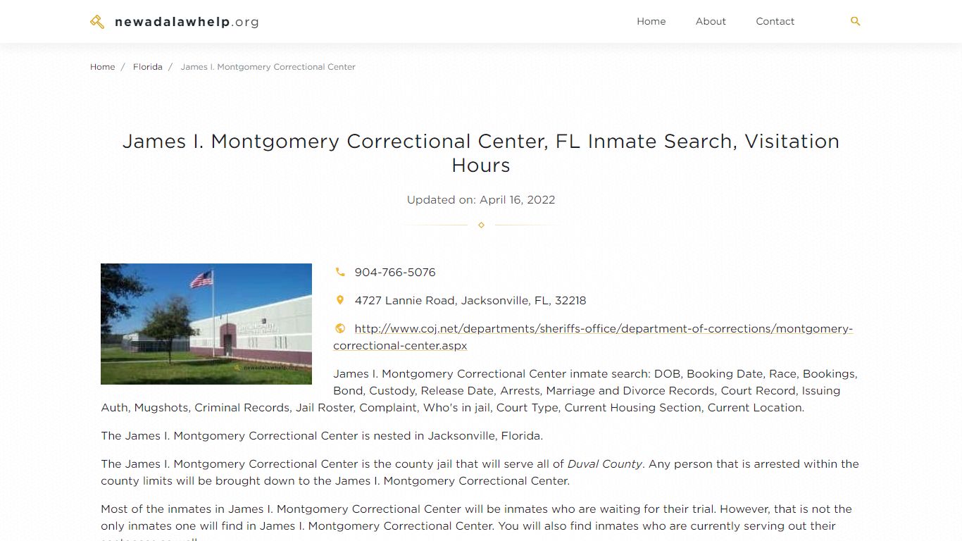 James I. Montgomery Correctional Center, FL Inmate Search ...